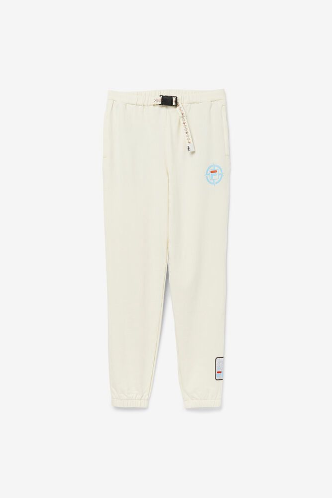 Fila Pants Mens White Basecamp - Ireland 78650-IFSM